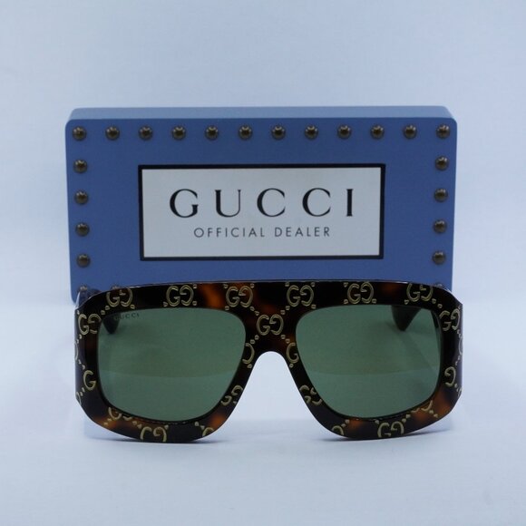 Gucci Tortoise Shell Sunglasses with Green Lenses - Picture 2 of 12
